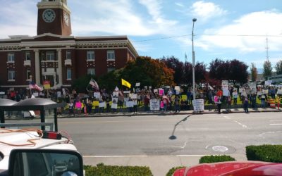 Hundreds gather at rally for freedom at Clallam County courthouse